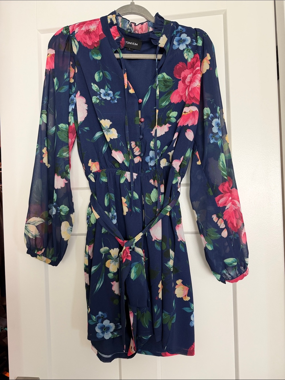 Yumi Kim Navy Floral Long Sleeve Romper